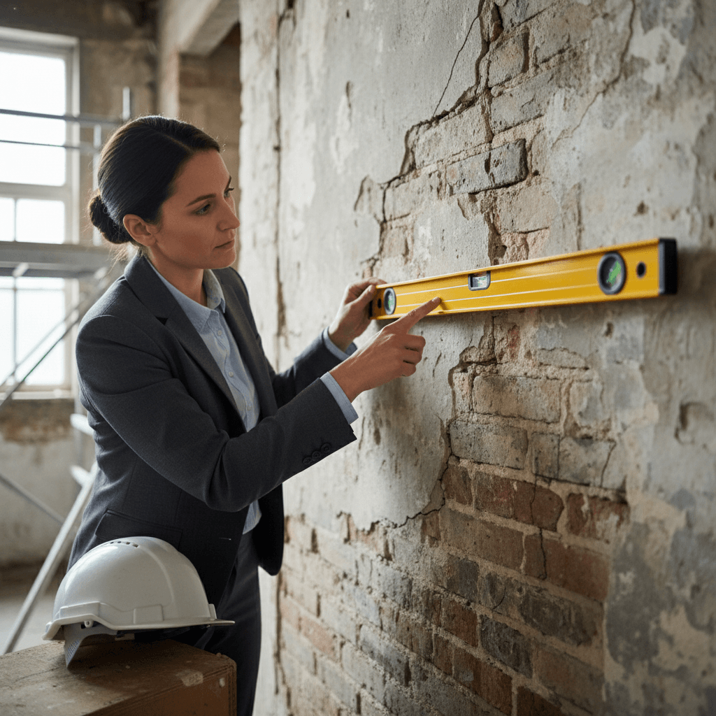 Structural crack assessment with level tool